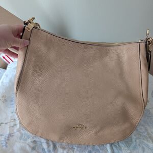 Coach Beige Leather Hobo Bag - Classic Women's Shoulder Bag